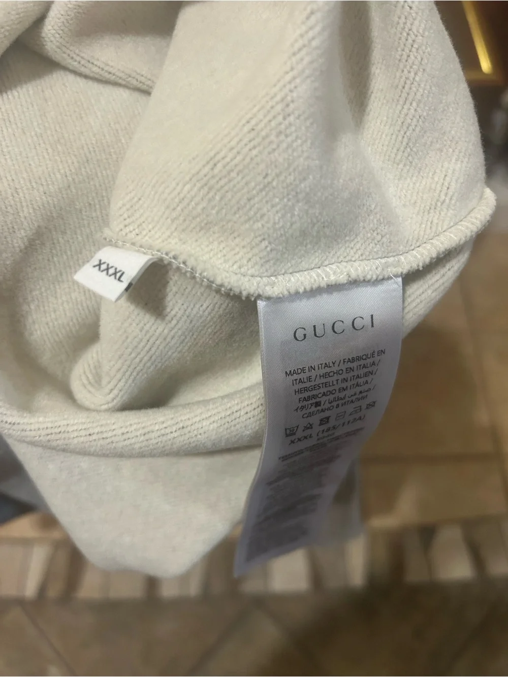Men's Gucci jersey cotton sweatshirt prominent retro style embroidery size xxxl
